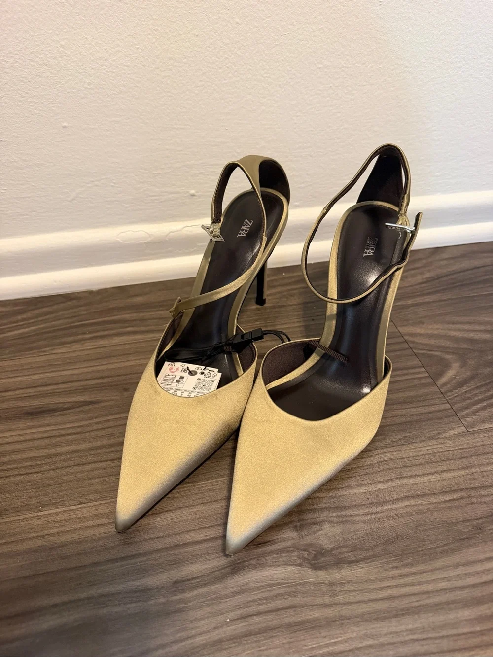 Zara Women's Satin Ankle Strap Heels